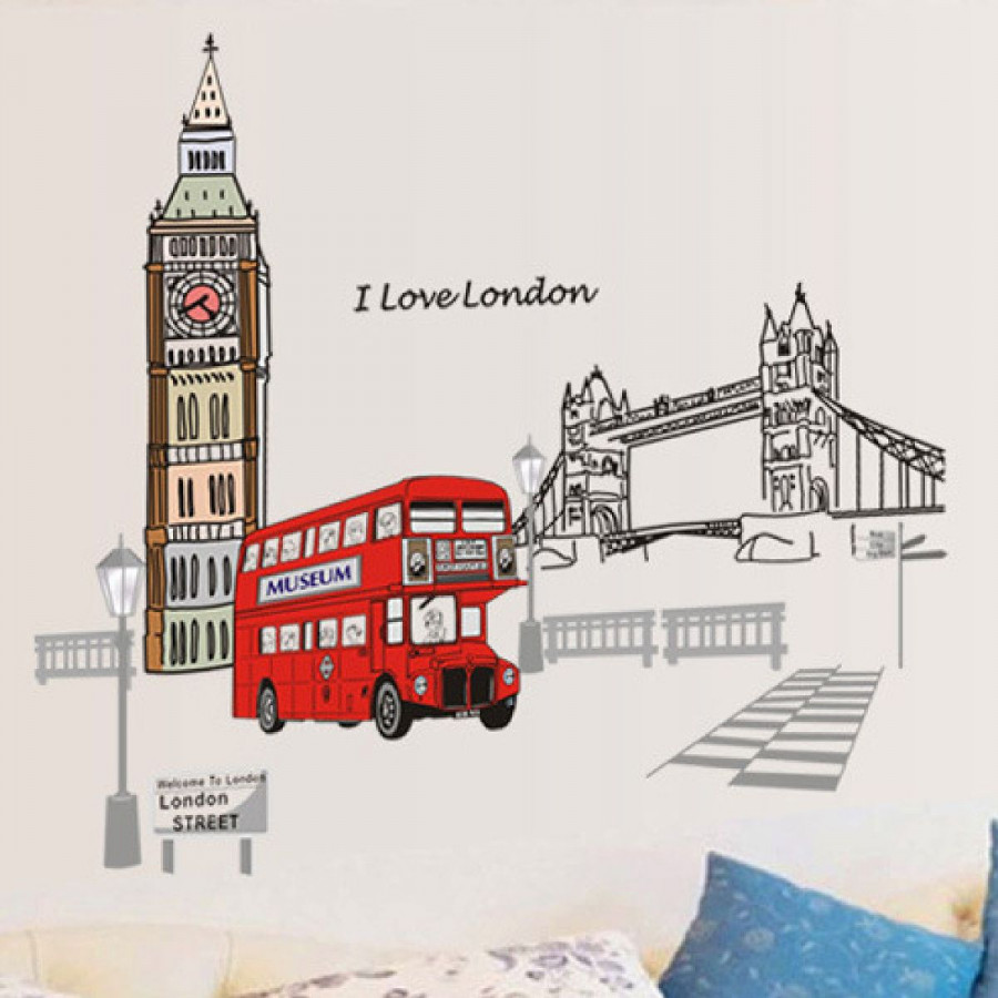 Decal dán tường xe buýt London