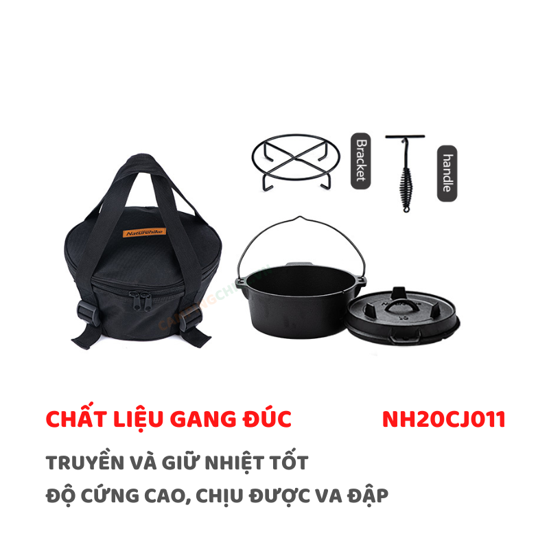 NỒI GANG KẾT HỢP CHẢO DÙNG CẮM TRẠI DÃ NGOẠI, PICNIC NH20CJ011