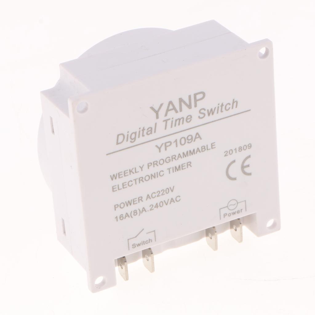 Digital LCD Relay Switch Weekly Programmable Electronic Time Timer 220VAC