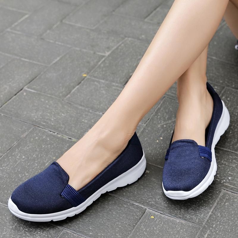 Omengi 2020 Fashion women outdoor soft sport shoes casual breathable black flat shoes