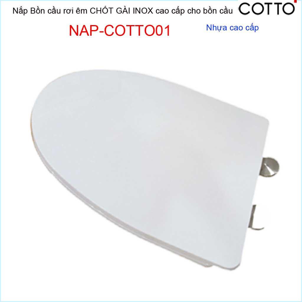 Nắp đậy cho bồn cầu 1 khối Cotto Thailand , nắp bồn cầu khối NAP-COTTO01 nhựa dày siêu bóng