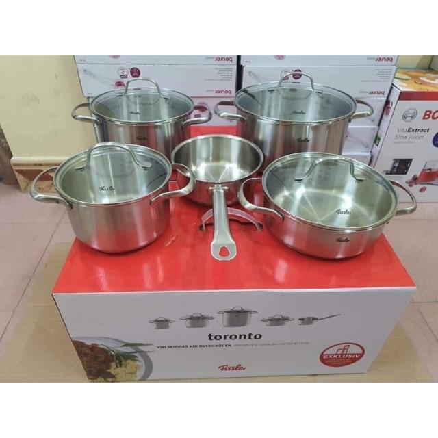 Bộ nồi fissler Toronto 5 nồi thép bóng mờ