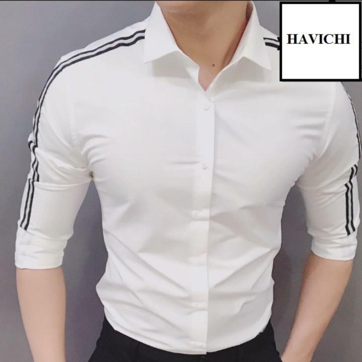 Áo sơ mi nam trắng -  Áo sơ mi nam đẹp  họa tiết chim sơn ca