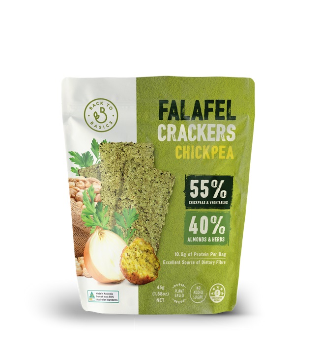 Đậu gà falafel ép giòn Back to Basics Falafel Crackers chickpea 45g