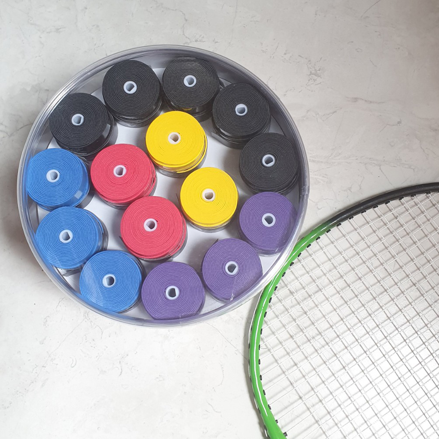 Cuốn cán vợt cầu lông, tennis V-SPV08 hộp 60 cuộn nhiều màu