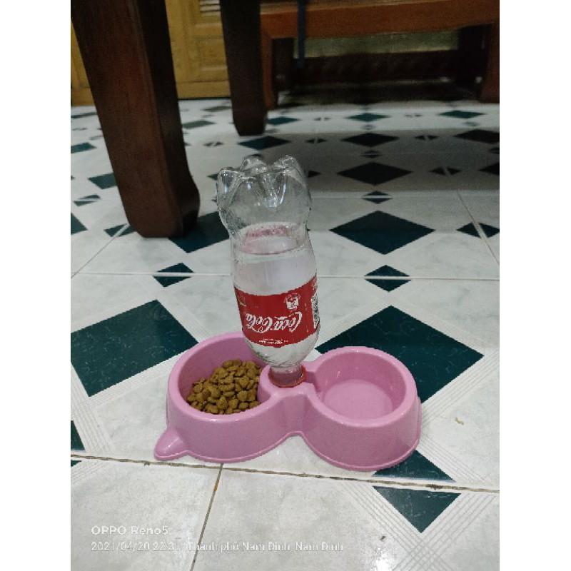 bát đựng thức ăn nước uống tự động cho mèo, khay tự động