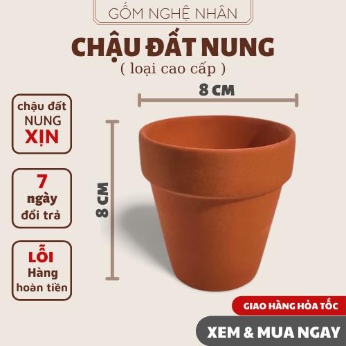 Chậu đất nung trồng sen đá và xương rồng, chậu trồng sen đá trang trí nhà và văn phòng combo 10 cái 8x8 - Gốm Nghệ Nhân