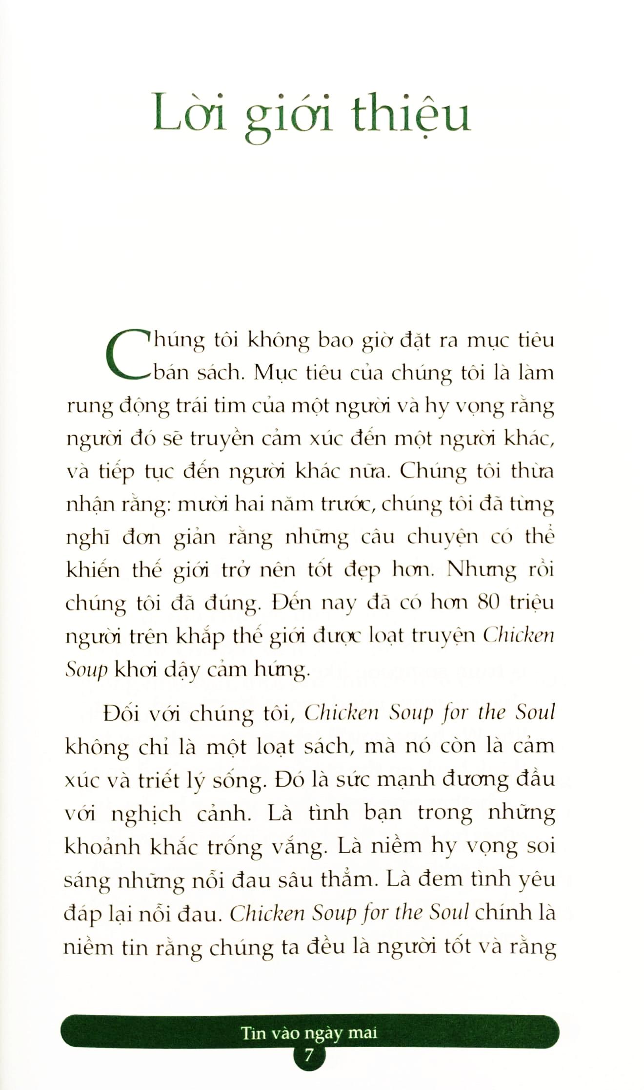 Chicken Soup For The Soul Stories For A Better World 19 - Tin Vào Ngày Mai
