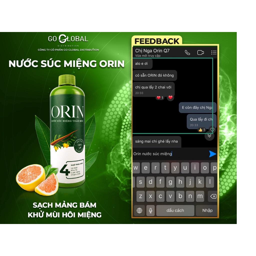 Combo 2 chai Nước Súc Miệng Thảo Mộc Orin (250ml) ngừa sâu răng, kháng khuẩn, tan mảng bám