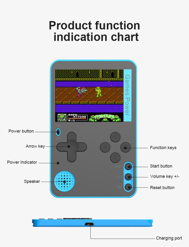 K10 Handheld Video Games Console Built-in 500 Retro Classic Games Gaming Player Mini Pocket Gamepads