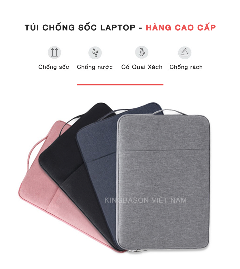 Túi chống sốc dành cho Laptop, Macbook 13 inch/ 14 inch/ 15 inch/15.6 inch - Bảo vệ 360, Chống Nước - Hàng Chính Hãng SMTech