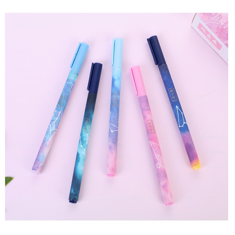 Bộ 12 bút gel mực đen Lalunavn cung hoàng đạo - A46