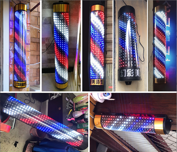 Đèn Led Đứng Dạng Xoay Trang Trí Bên Shop Thu Hút Khách Hàng Twisted Pole Retro