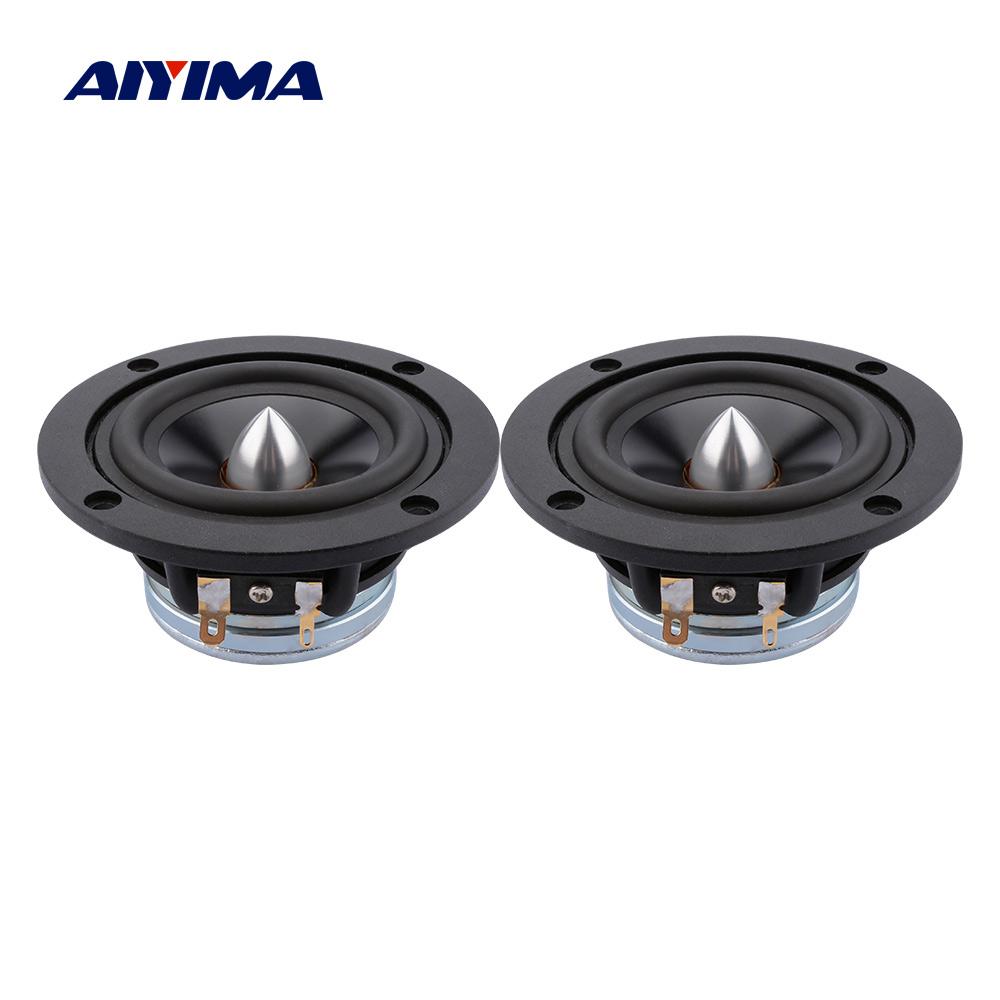 Aiyima 2pcs loa tầm trung 3 inch 4 8 ohm 15W Full Range Loa loa đầu đạn nhôm loa DIY Hệ thống âm nhạc DIY Color: 8 Ohm Speaker Woofer Size/Full-Range Size: 3"