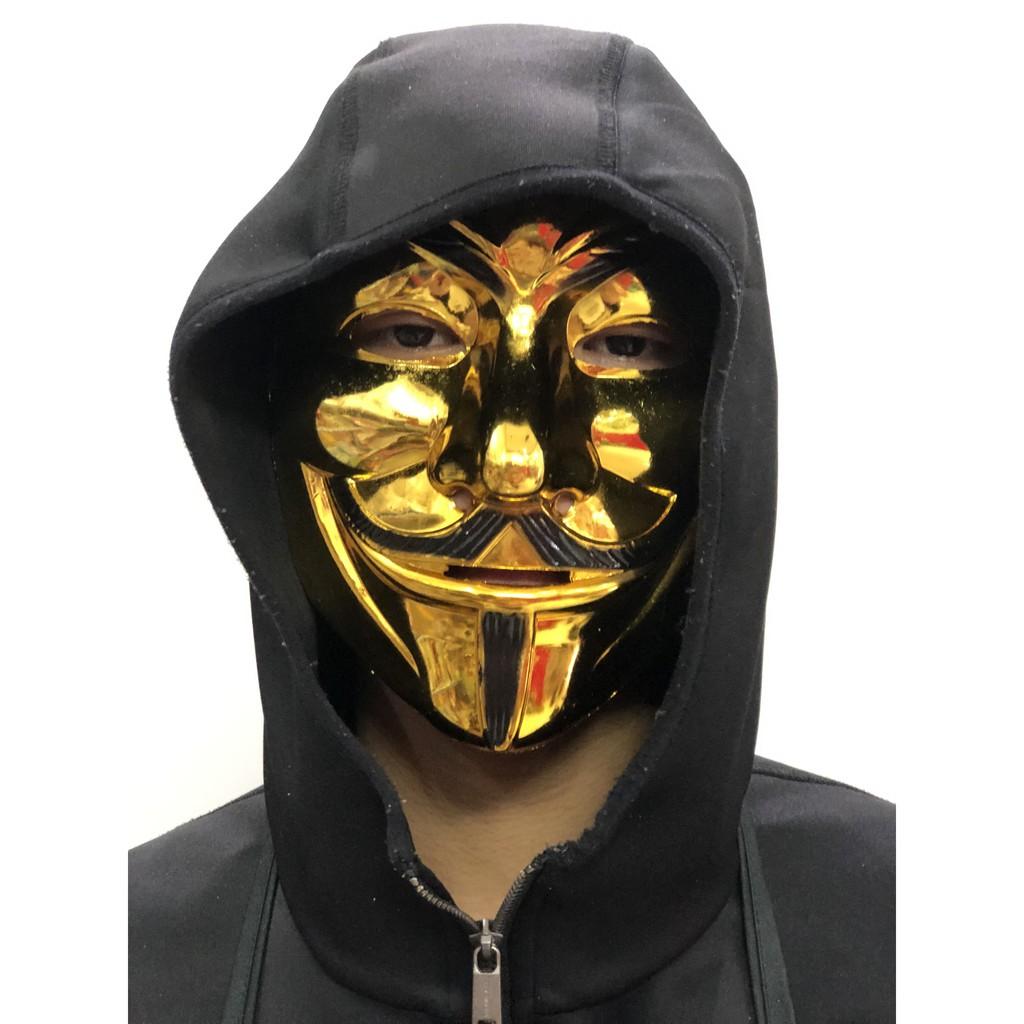 Mặt nạ Hacker mặt nạ Anonymous hàng đẹp loại 1 vàng - bạc hóa trang Trung thu ,Halloween