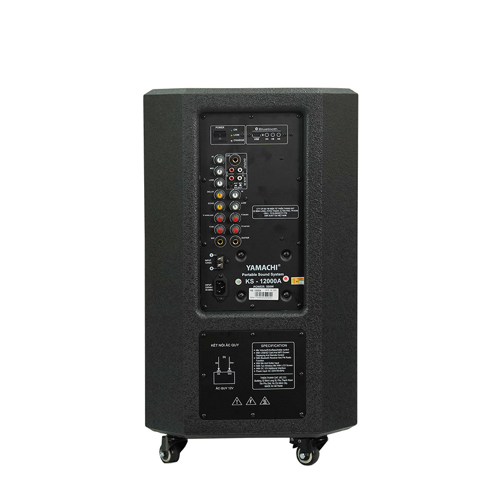 Loa karaoke gia đình công suất lớn bass 3 tấc 500W Yamachi KS-12000A đi kèm 2 micro không dây - - HÀNG CHÍNH HÃNG