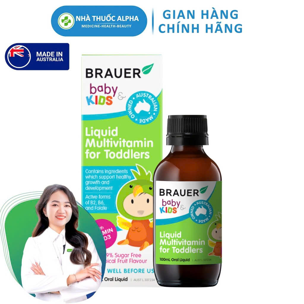 Siro Brauer Vitamin Tổng Hợp cho trẻ từ 1-3 tuổi 100ml Kids Liquid Multivitamin