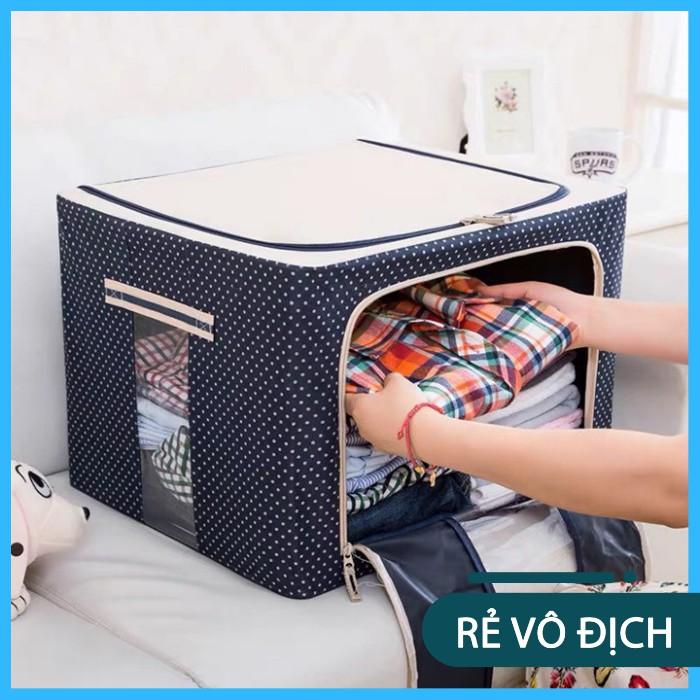 Tủ vải đựng quần áo, chăn màn, có khung sắt chắc chắn, thẩm mĩ, tiện dụng