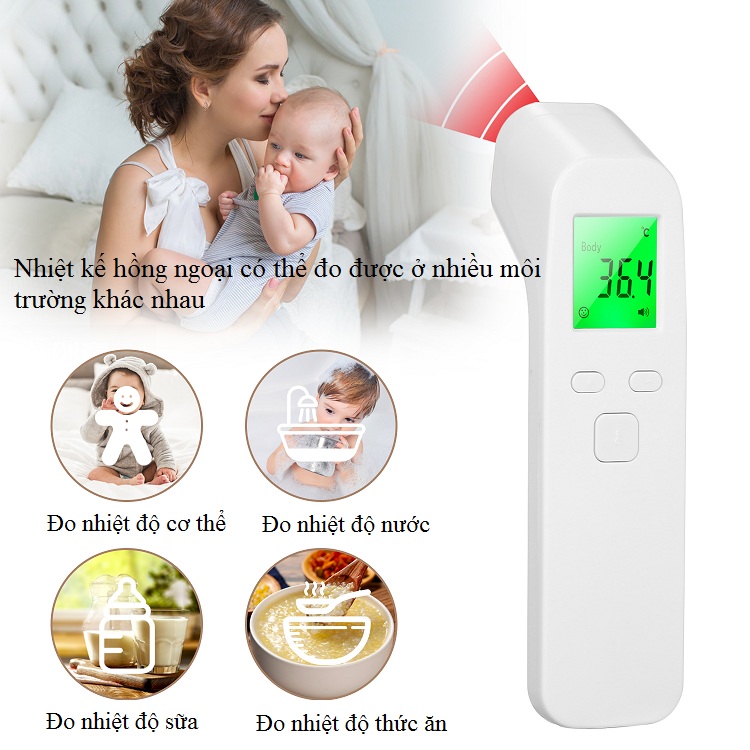 Nhiệt kế hồng ngoại đo trán UX-A-02 ( Tặng nhiệt kế mini chăm sóc nhiệt độ phòng )