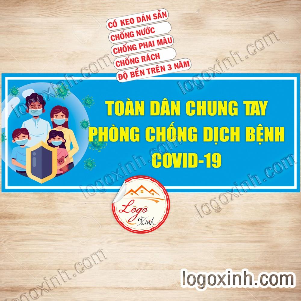 LOGO TEM STICKER POSTER TOÀN DÂN CHUNG TAY PHÒNG CHỐNG DỊCH BỆNH COVID 19 - PREVENTING THE DISEASE OF COVID