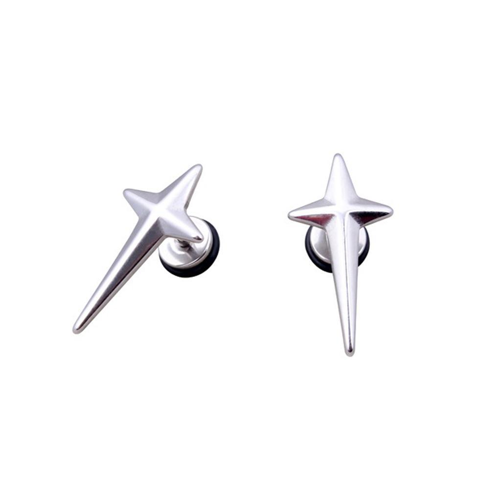 Fashion Unisex  Stainless Steel Cross Earrings Ear Studs Jewelry