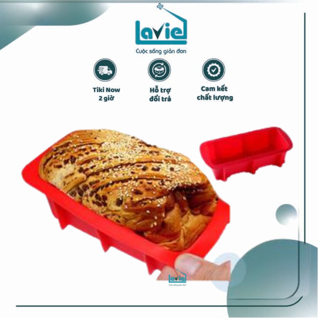 Khuôn silicon làm bánh mì hình chữ nhật chống dính tái sử dụng tiện ích cho nhà bếp màu ngẫu nhiên