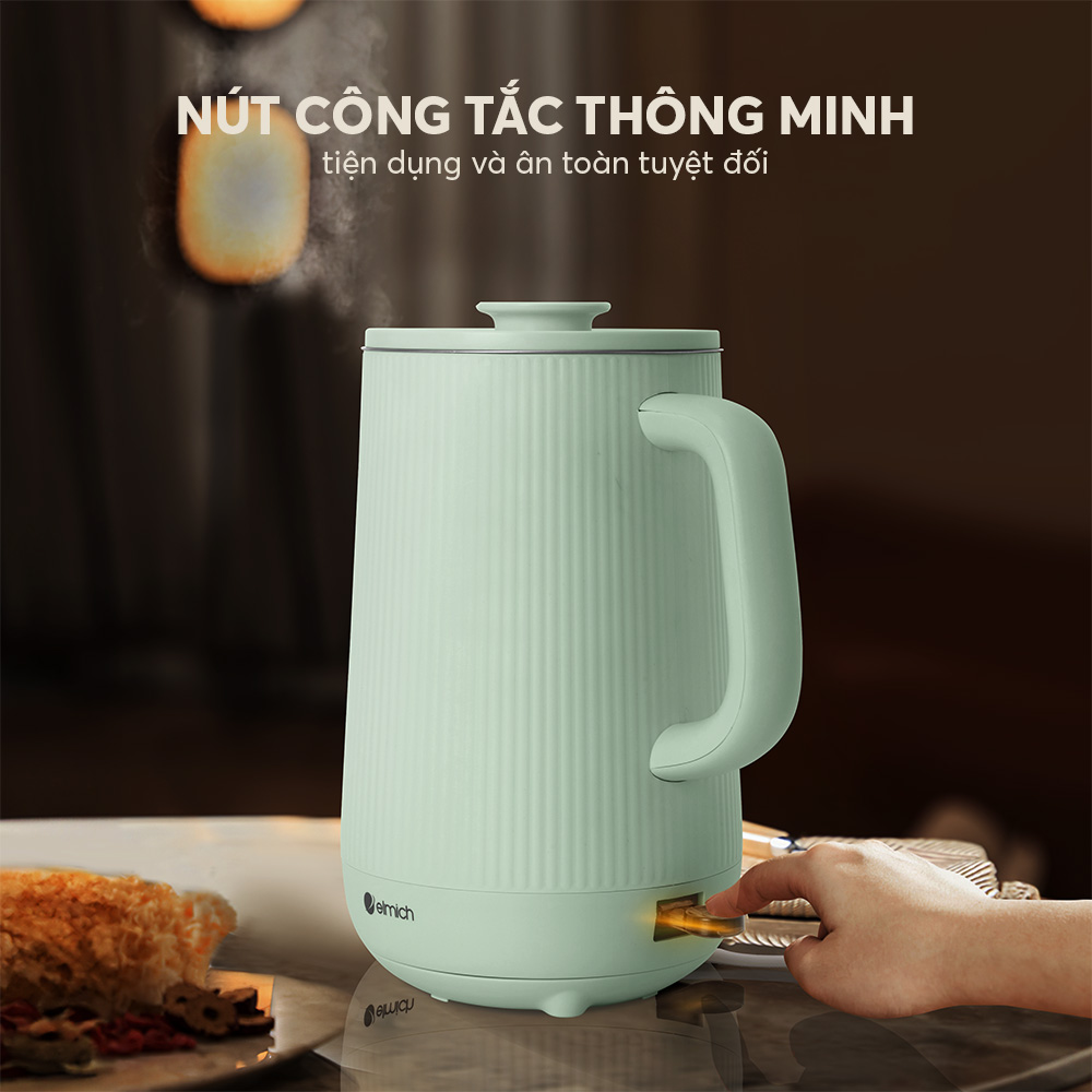 Ấm Đun Nước Siêu Tốc Elmich KEE-9145 1.6L 2100W, Hàng Chính Hãng, Công Tắc Thông MInh - JoyMall