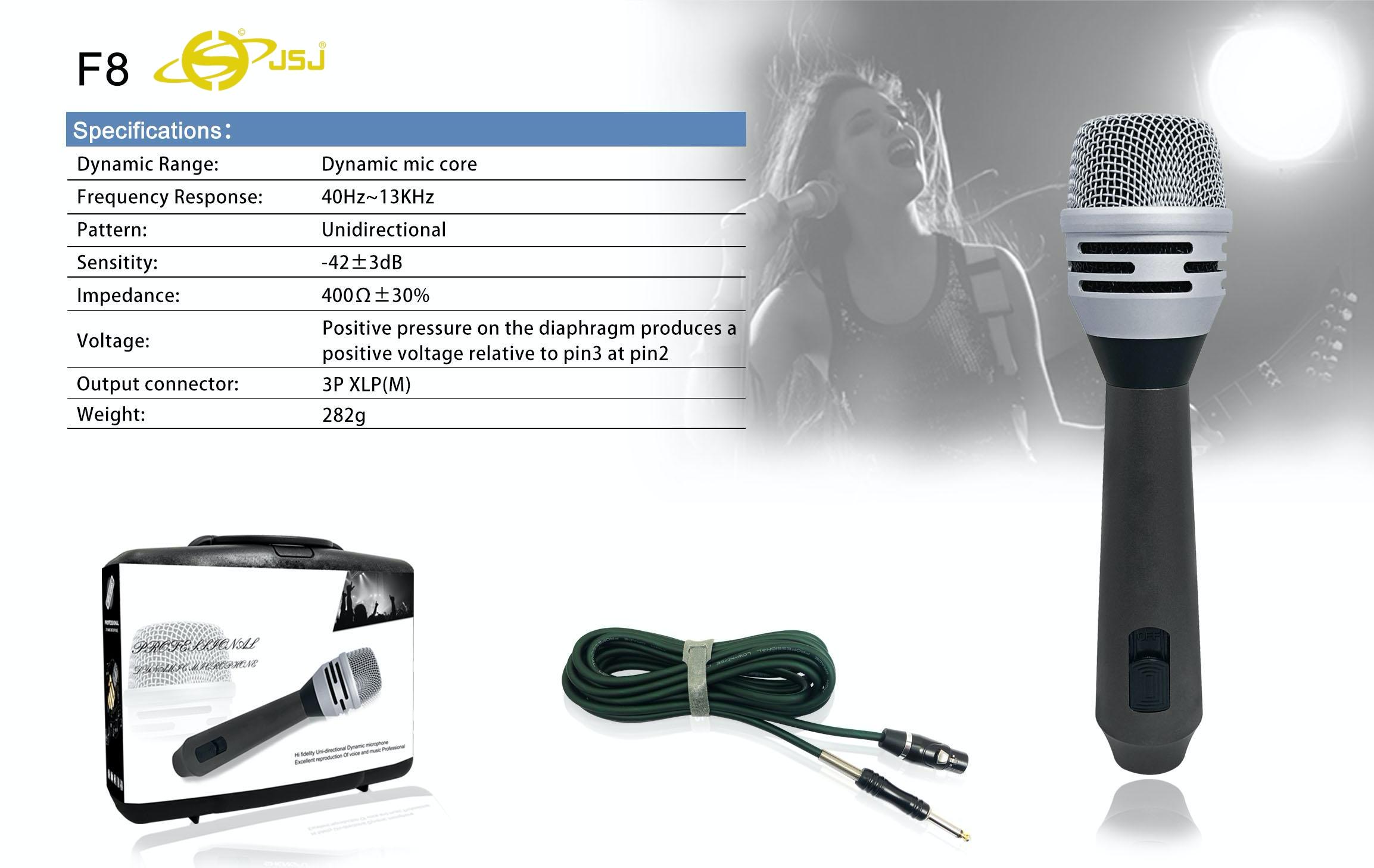 Micro Karaoke Có Dây Loại Cao Cấp JSJ - F8 Hàng Chính Hãng