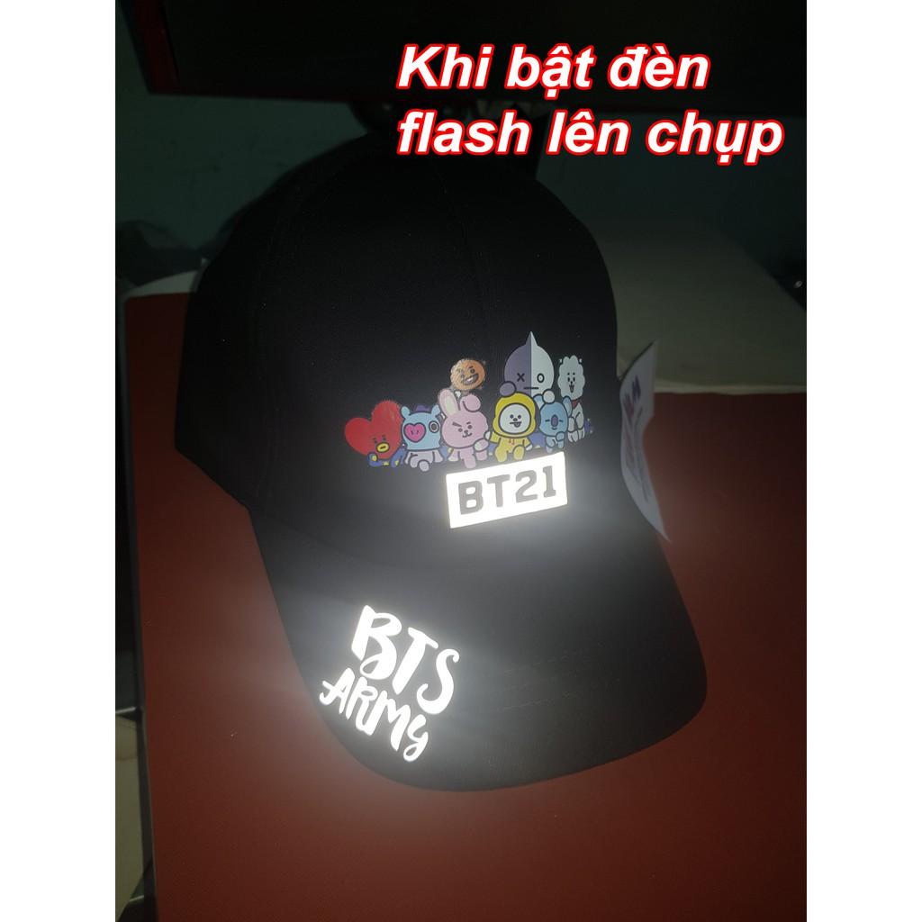 Mũ nón kết BTS, mũ BT21 phản quang