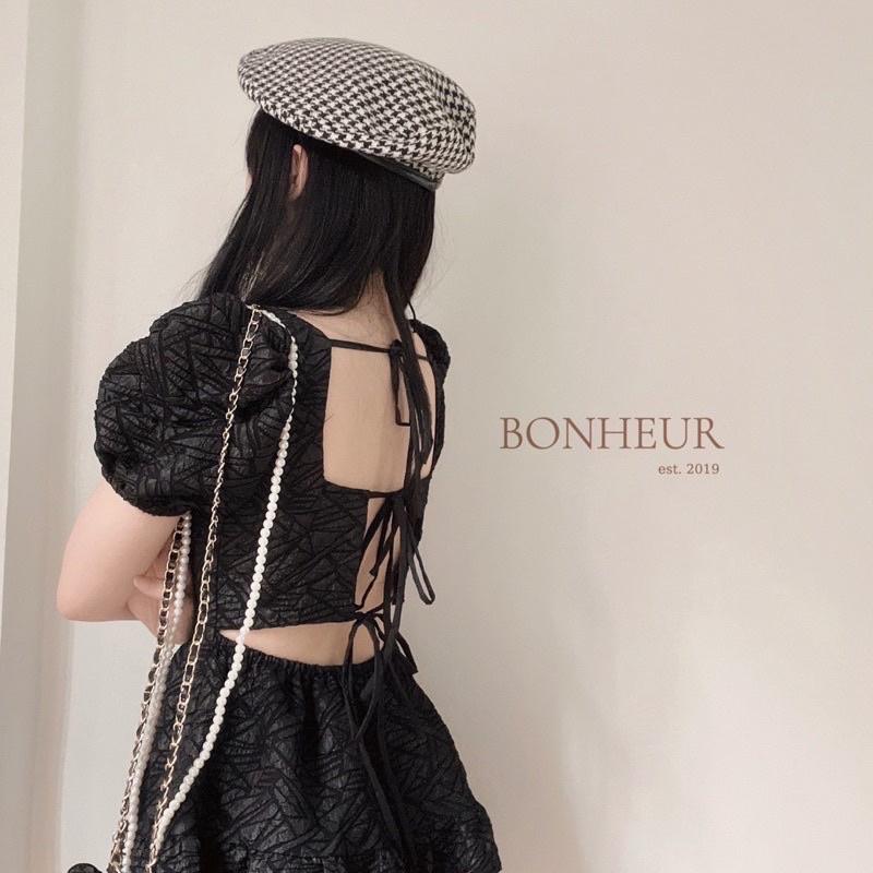 VÁY GẤM HOA NỔI TAY BỔNG CỘT DÂY LƯNG SEXY/ĐẦM GẤM HOA NỔI “lovely dress
