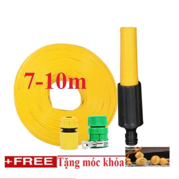 Bộ dây vòi xịt nước rửa xe, tưới cây . tăng áp 3 lần, loại 7m, 10m 206622-5 cút sập+ tặng móc khoá TL