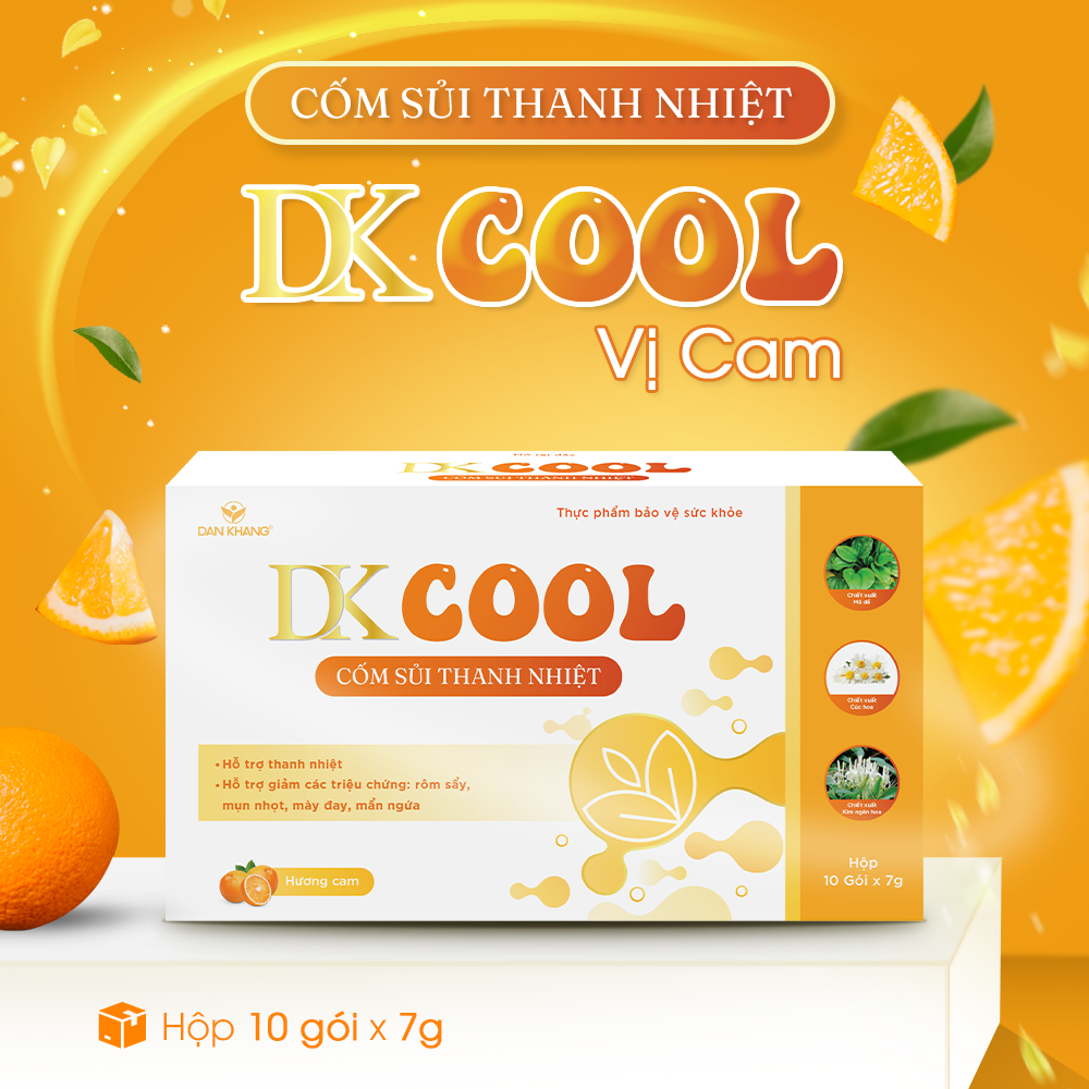 Cốm Sủi Thanh Nhiệt DKCOOL Hỗ Trợ Thanh Nhiệt - Hộp 10 gói x 7g