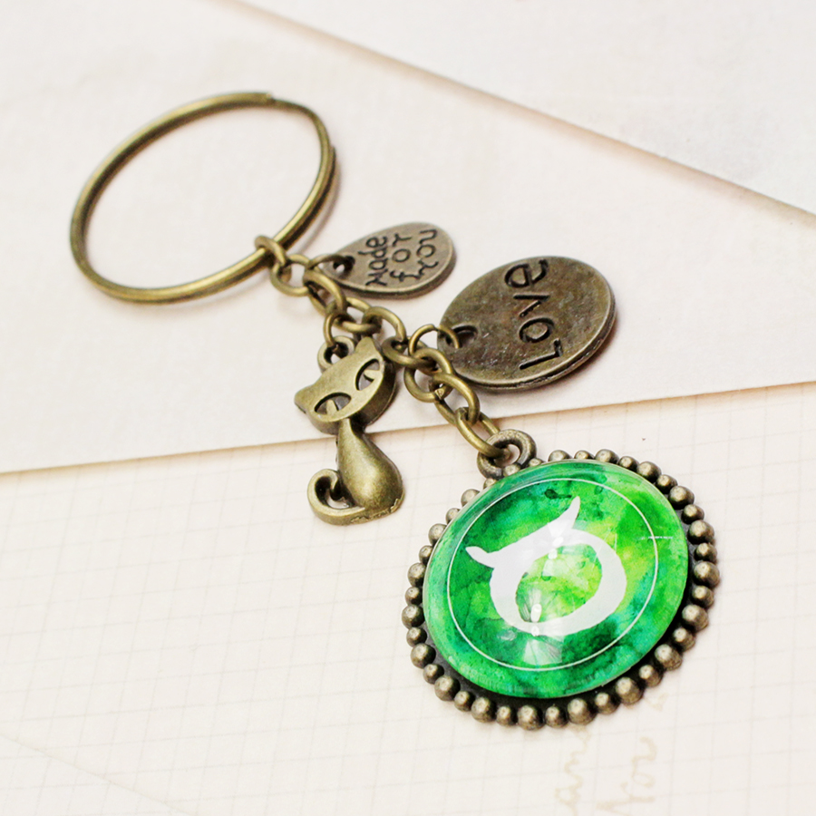 Móc khóa 12 cung hoàng đạo Zodiac màu sắc tươi sáng siêu đẹp 06646-MK0027