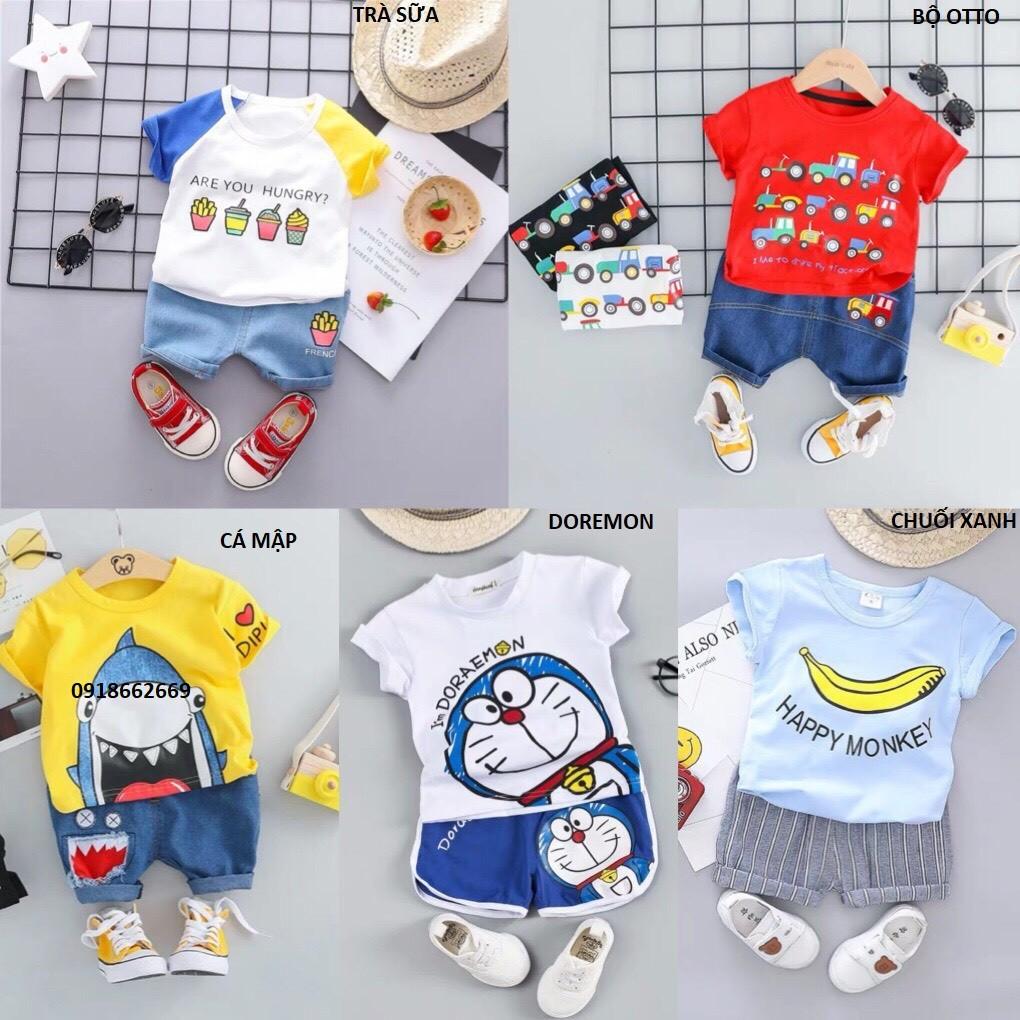 Bộ cộc bé trai, bé gái, combo 2 bộ tùy khách chọn cotton 4c size 5-20kg
