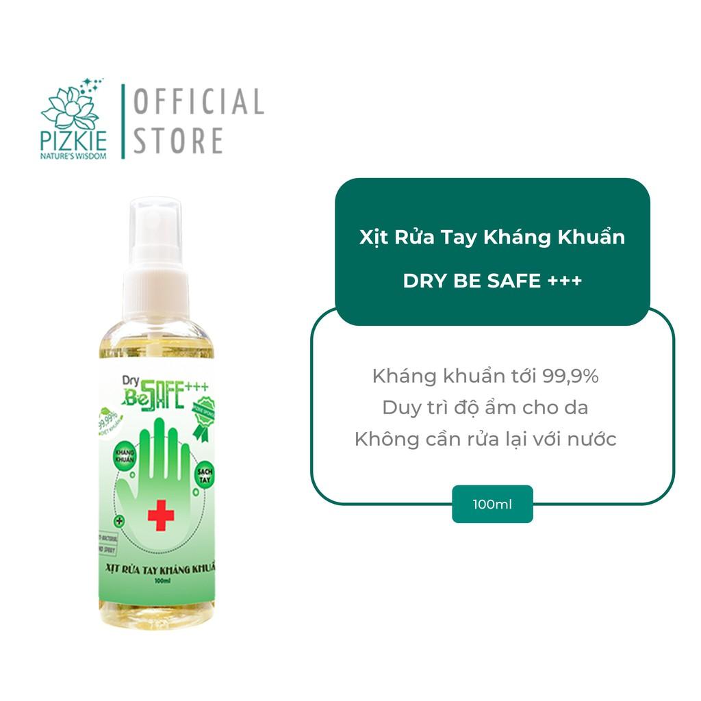 XỊT RỬA TAY KHÁNG KHUẨN DRY BE SAFE +++ diệt khuẩn 99,99% vi khuẩn, được Sở Y Tế Hà Nội Chứng Nhận