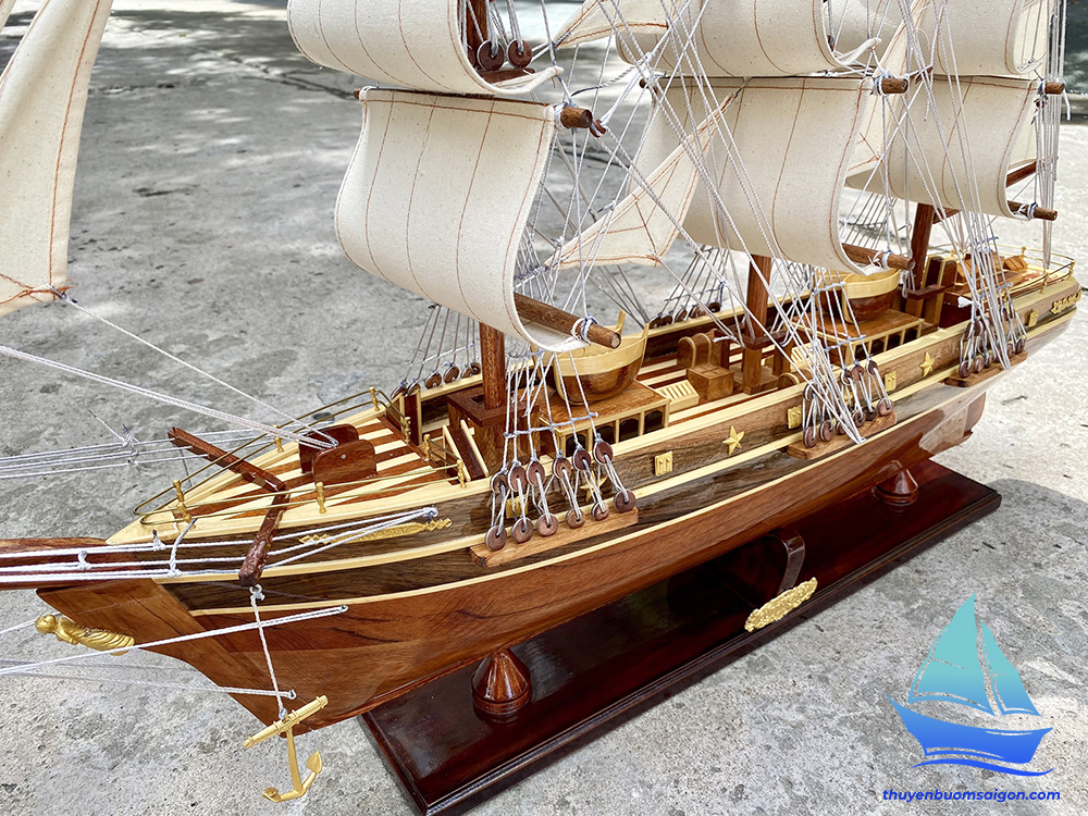 Mô hình thuyền buồm Cutty Sark dài 97cm gỗ tự nhiên, quà tặng khách hàng đối tác, thuyền gỗ trang trí văn phòng làm việc
