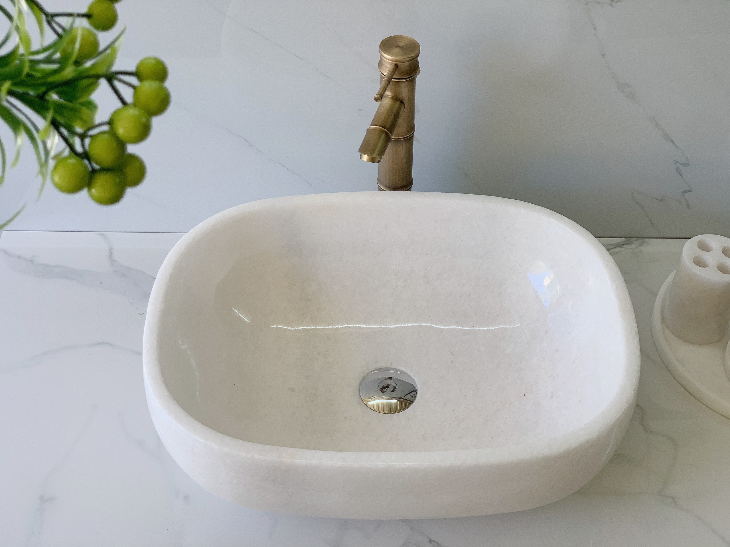 LAVABO ĐÁ TỰ NHIÊN - LAVABO ELIP - BST48
