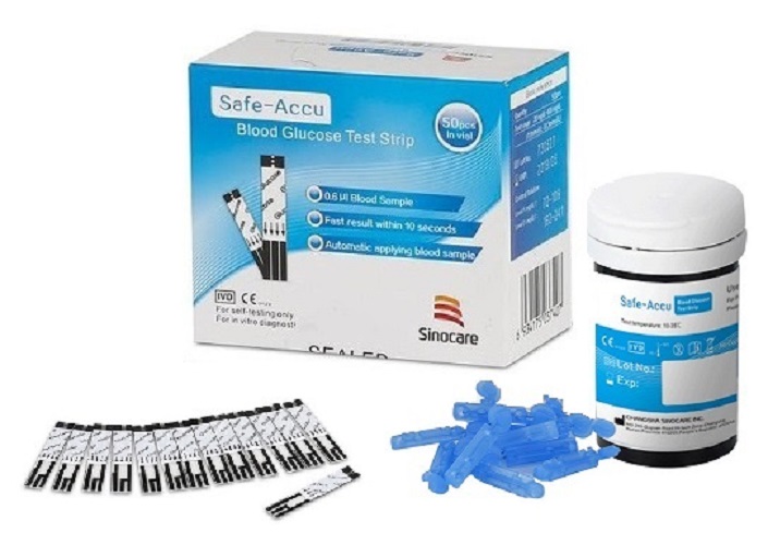 Que Thử Đường Huyết Safe Accu Sinocare (Hộp 25 Que)