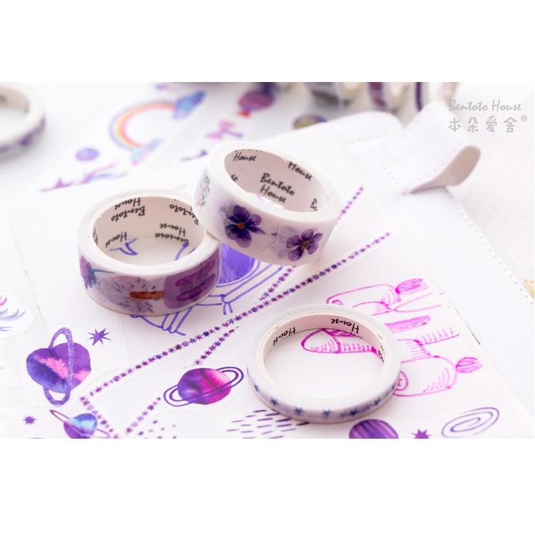 Set 10 Cuộn băng dính Băng Keo Washi Tape Trang Trí Planner Nhiều Chủ Đề