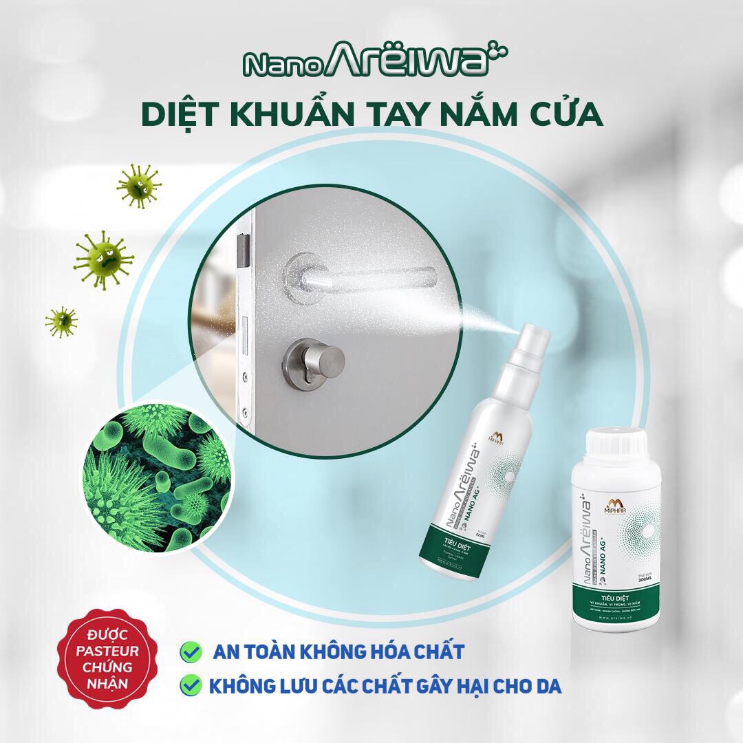 Combo 3 chai Dung Dịch Khử Khuẩn Nano Areiwa 60ml