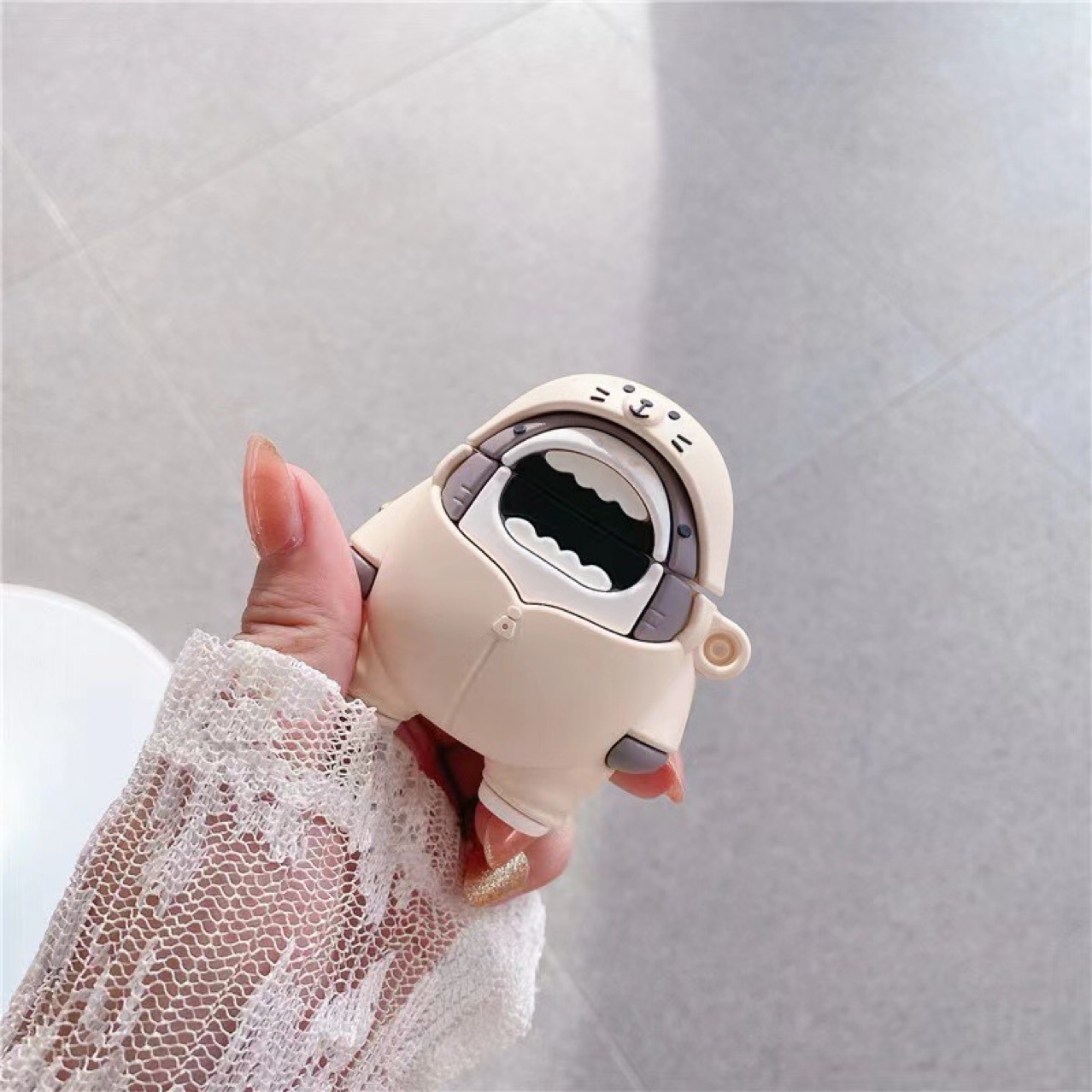 Case Ốp Bảo Vệ Hình Bear Shark Cho Airpods 1/2/ Airpods Pro/ Airpod 3- Hàng chính hãng