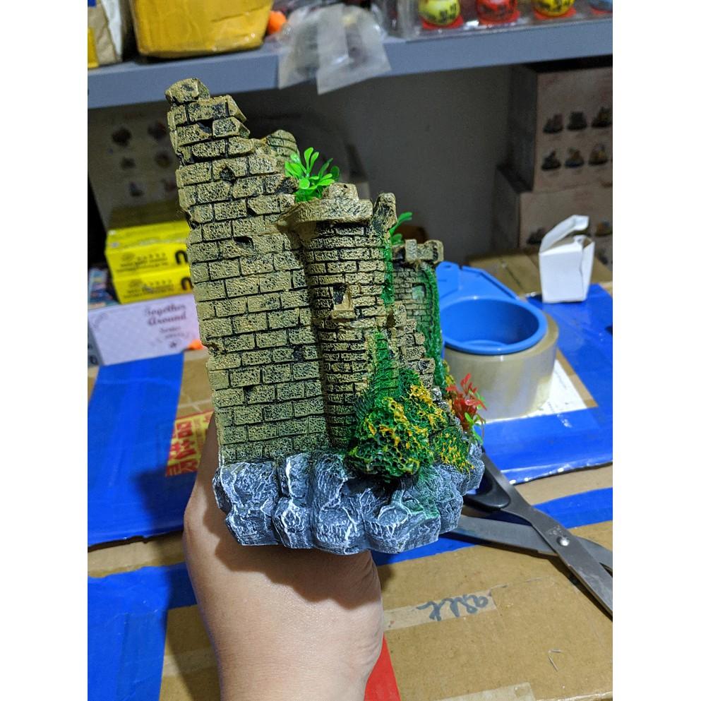 KHO-HN * Mô hình lâu đài đổ nát (có ảnh chụp trực tiếp, mẫu y hình nhé) trang trí bể cá, bể thủy sinh, DIY