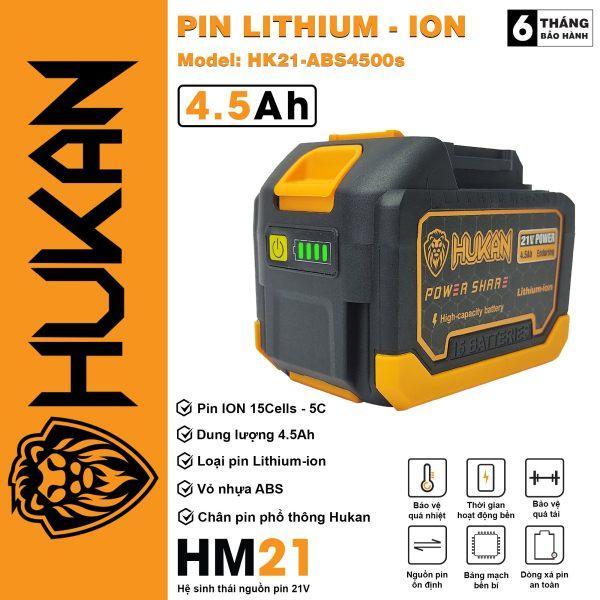 PIN ION 15 CELLS-5C 4.5AH HK 21 - ABS4500S HUKAN - HÀNG CHÍNH HÃNG