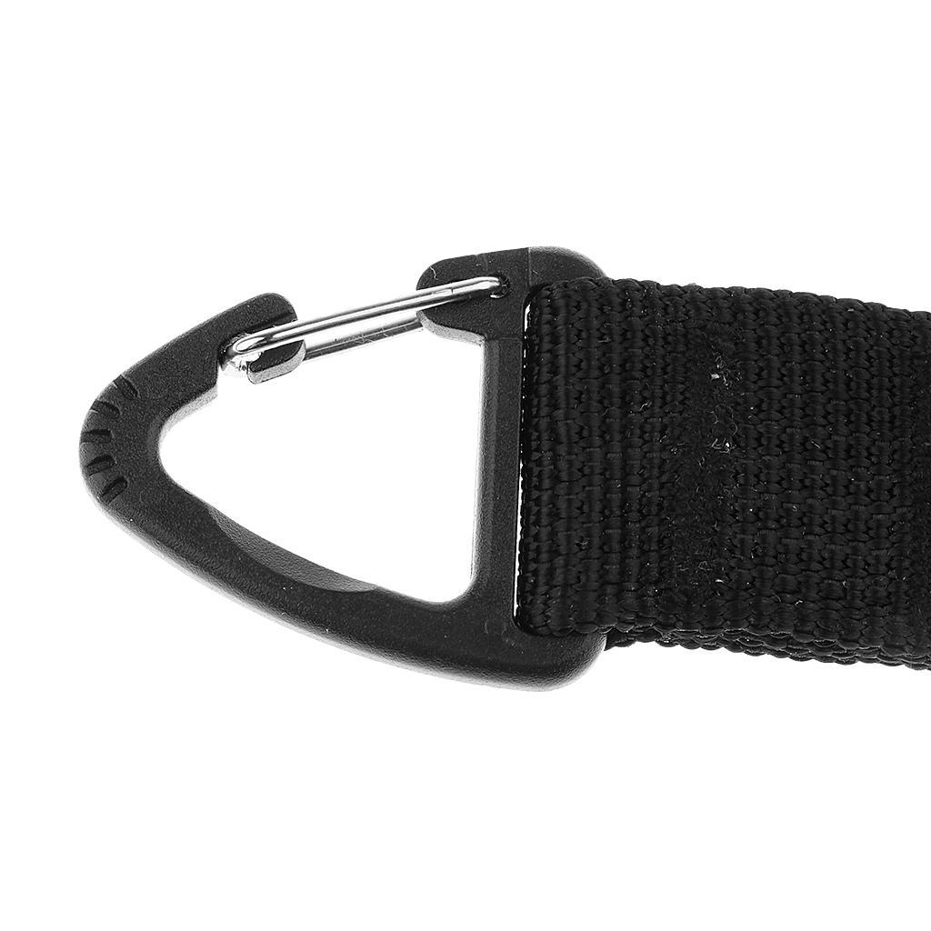 4X Outdoor Hiking Webbing Belts with Carabiner Clip Nylon Webbing Buckle