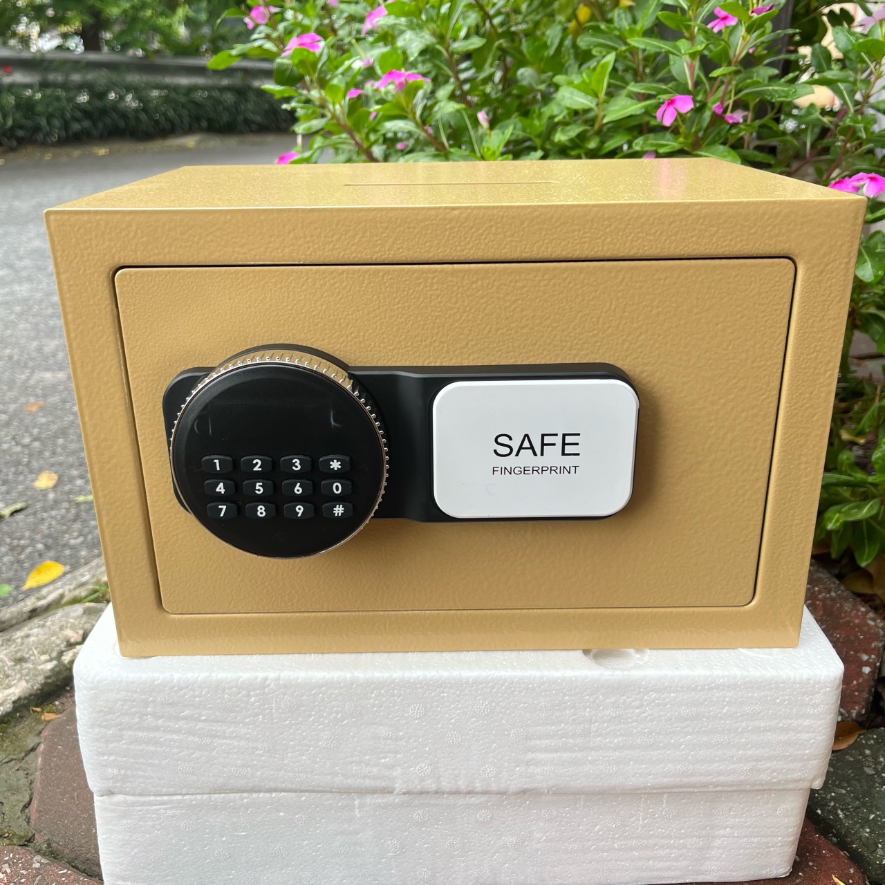 Két Sắt Mini SAFE Két Sắt Mini Thông Minh Mở Khóa Sổ Điện Tử Màu Đen, vàng sang trọng