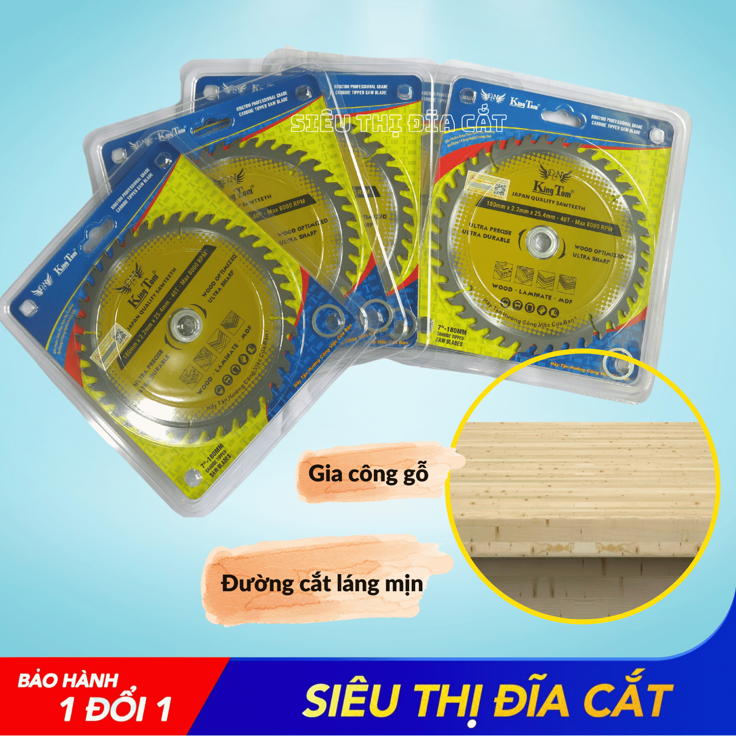 LƯỠI CƯA - LƯỠI CẮT GỖ 180-40 RĂNG KINGTOM VÀNG – CHẤT LƯỢNG VÔ ĐỊCH PHÂN KHÚC GIÁ RẺ!