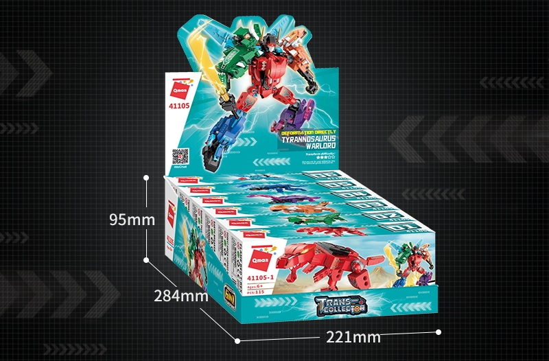 Đồ chơi xếp hình, lắp ráp 6 in 1 Qman 41105 – Chiến binh khủng long