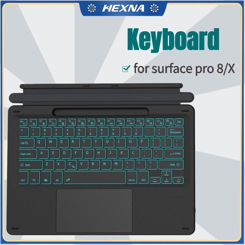 Bàn Phím Bluetooth Không Dây Cho Microsoft Surface Pro 8 / Pro 9 / Pro X Có Đèn Nền 7 Màu Cổng Sạc type-c