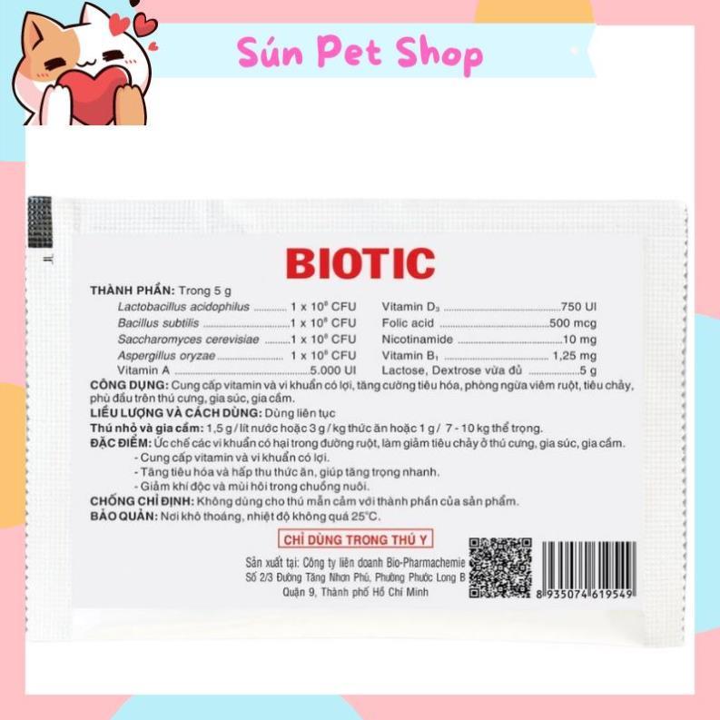 Men tiêu hóa cho chó mèo Biotic 5gr (Hỗ trợ đường ruột cho thú cưng)