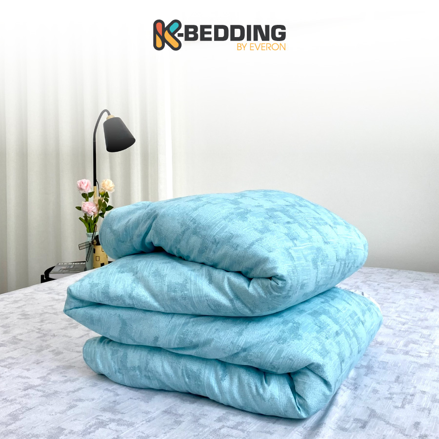 Chăn bốn mùa Hàn Quốc K-Bedding by Everon MicroTencel Xám Phối Xanh KMTP114 180*200cm